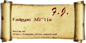 Fadgyas Júlia névjegykártya